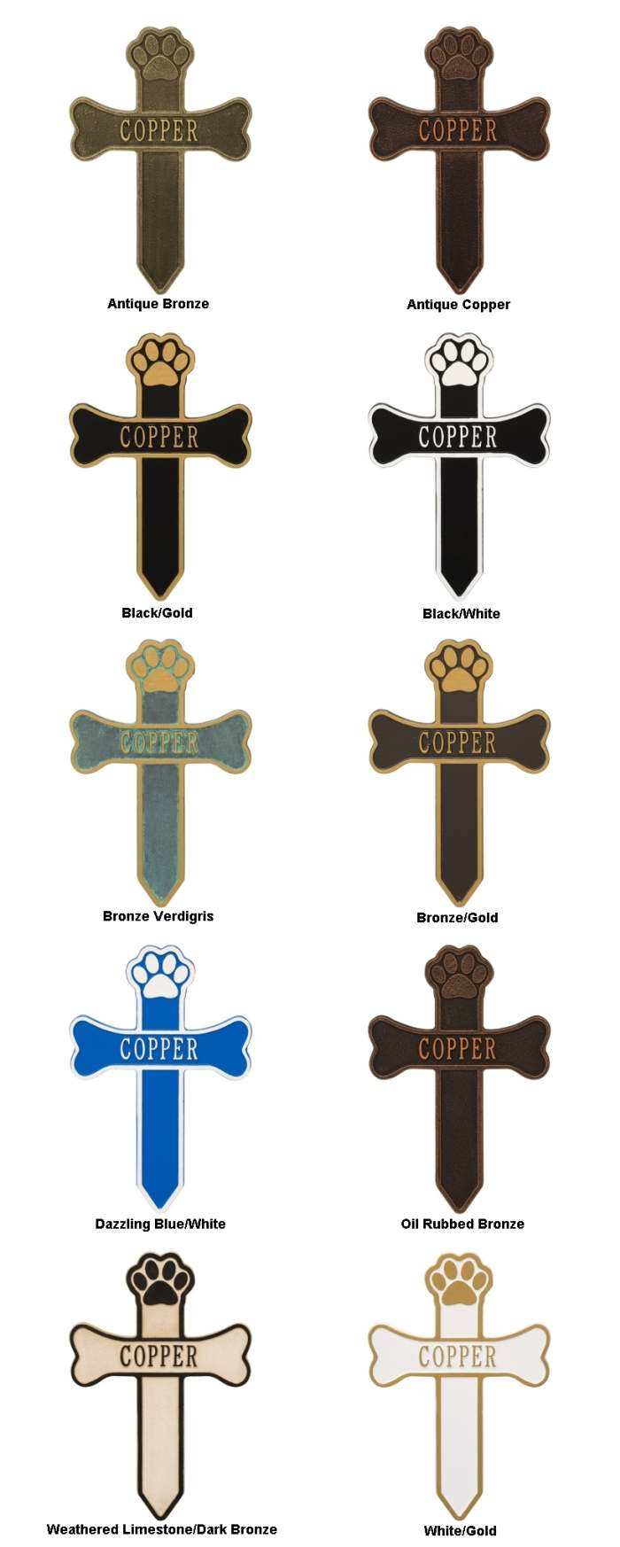 Dog Paw and Bone Personalized Memorial Cross