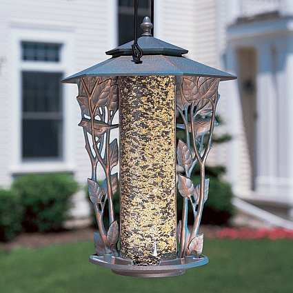 Chickadee Silhouette Bird Feeder Copper Verdi