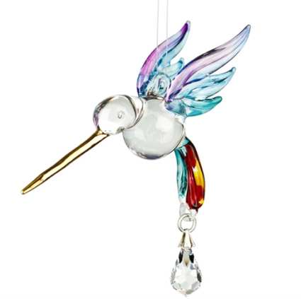 Fantasy Glass Suncatcher Hummingbird Summer Rainbow