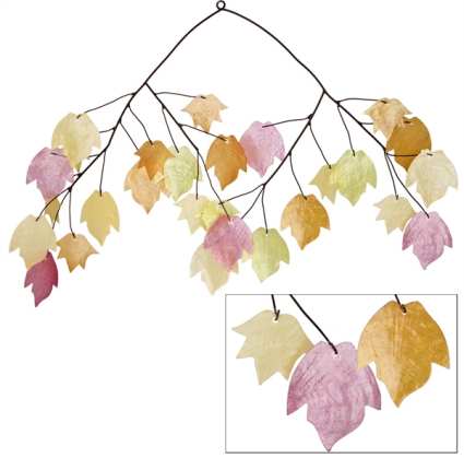 Asli Arts Capiz Windchime Autumn Leaves